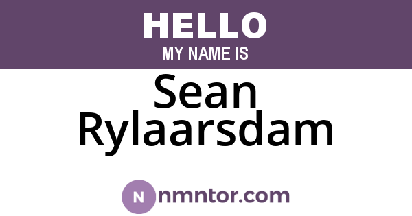 Sean Rylaarsdam