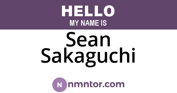 Sean Sakaguchi