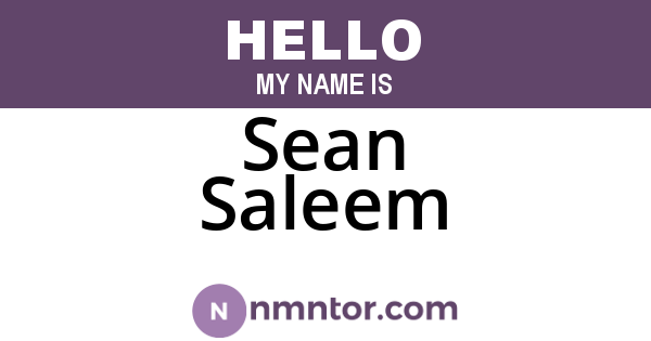 Sean Saleem