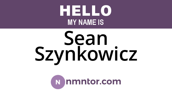 Sean Szynkowicz