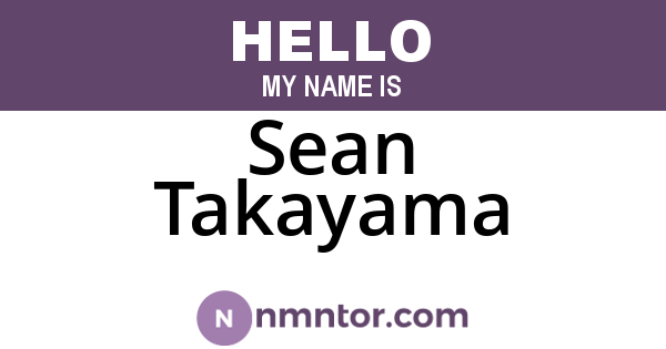 Sean Takayama