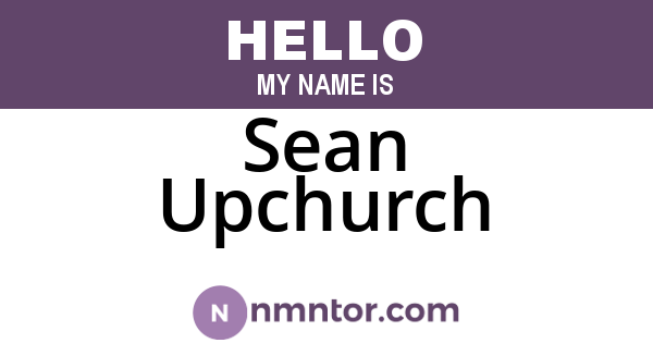 Sean Upchurch