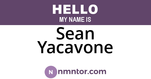 Sean Yacavone