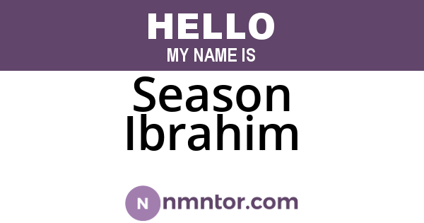 Season Ibrahim