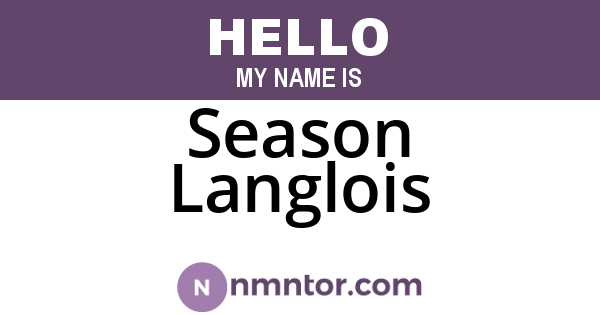Season Langlois
