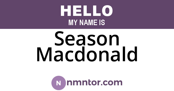 Season Macdonald