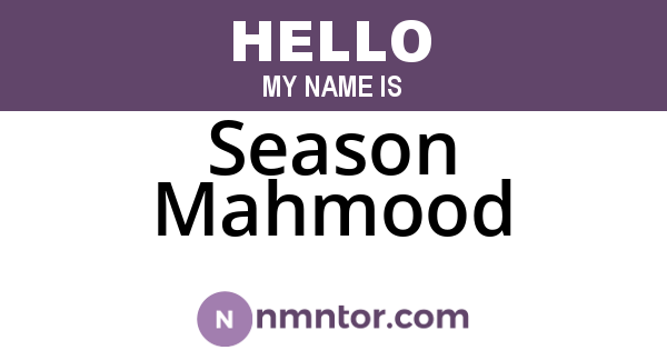 Season Mahmood