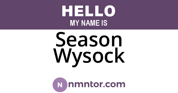 Season Wysock