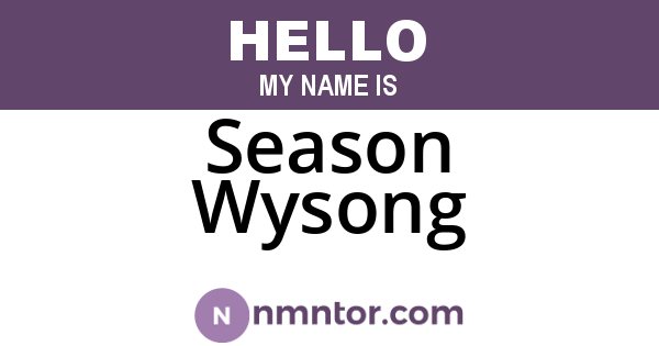 Season Wysong