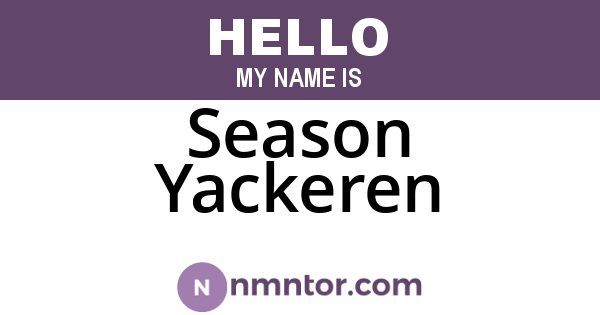 Season Yackeren