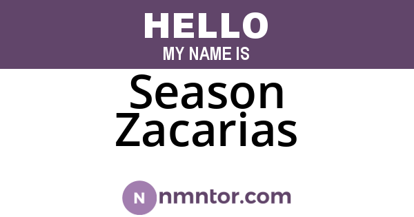 Season Zacarias