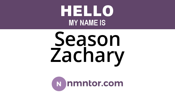 Season Zachary