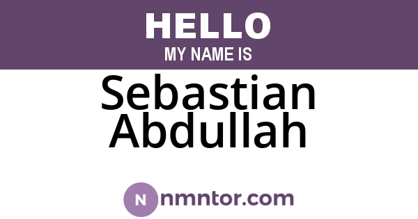 Sebastian Abdullah
