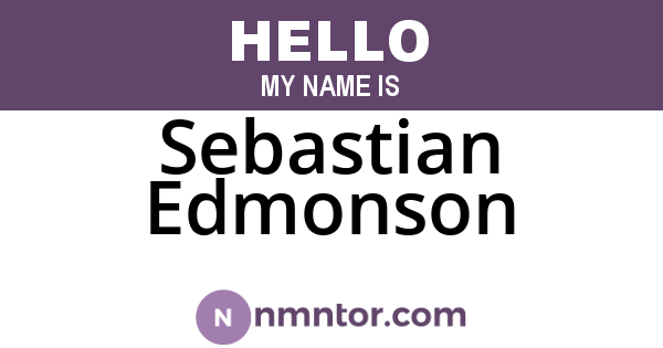Sebastian Edmonson