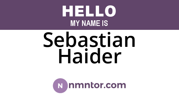 Sebastian Haider