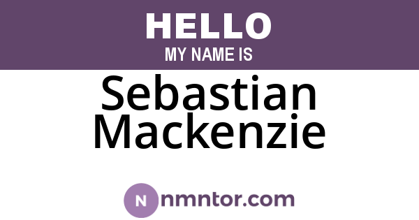 Sebastian Mackenzie