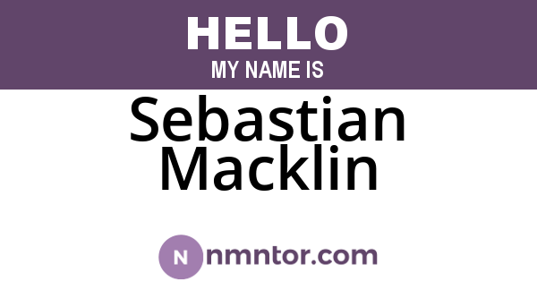Sebastian Macklin