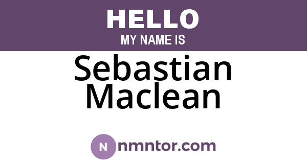 Sebastian Maclean