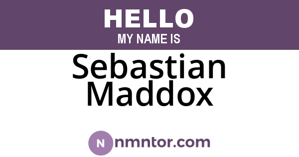 Sebastian Maddox