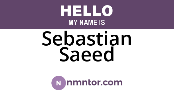 Sebastian Saeed