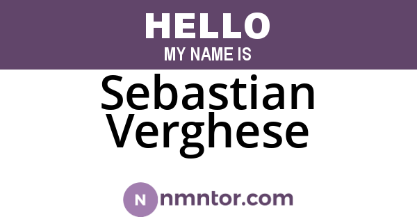 Sebastian Verghese