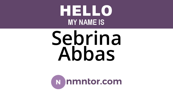 Sebrina Abbas