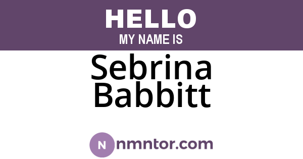 Sebrina Babbitt