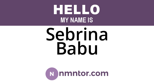 Sebrina Babu