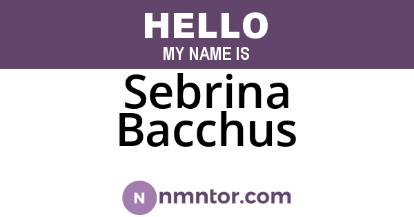 Sebrina Bacchus