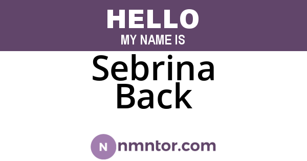 Sebrina Back