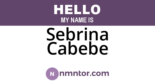 Sebrina Cabebe
