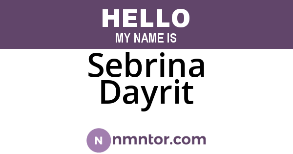 Sebrina Dayrit