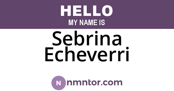 Sebrina Echeverri