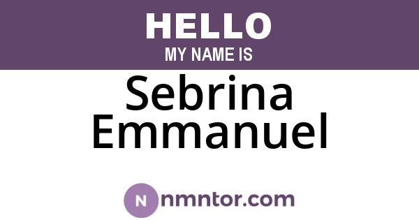 Sebrina Emmanuel