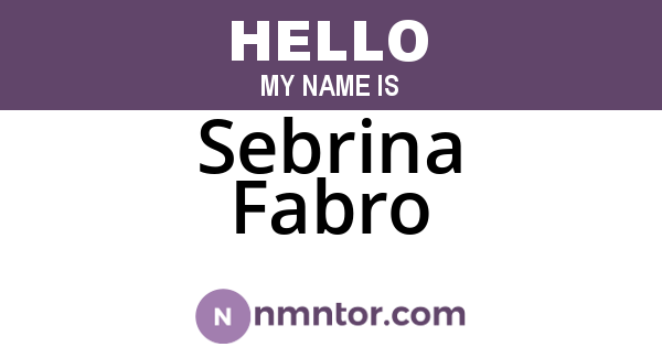 Sebrina Fabro