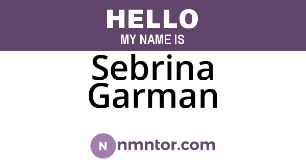 Sebrina Garman