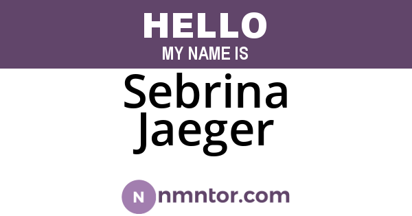 Sebrina Jaeger
