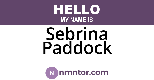 Sebrina Paddock