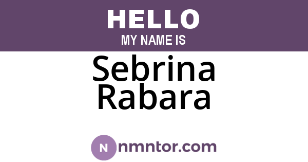 Sebrina Rabara