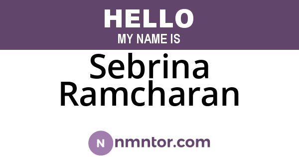 Sebrina Ramcharan