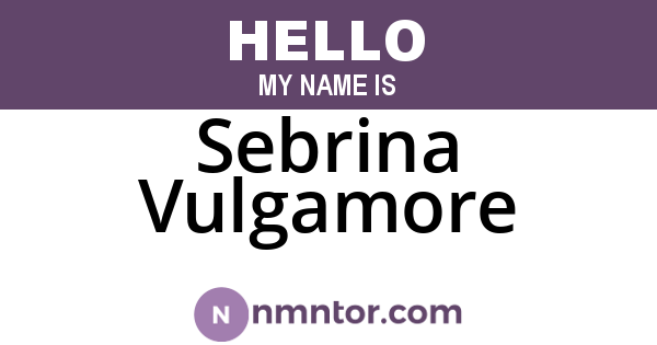 Sebrina Vulgamore