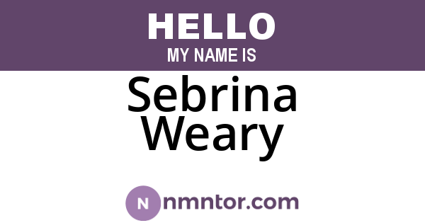 Sebrina Weary