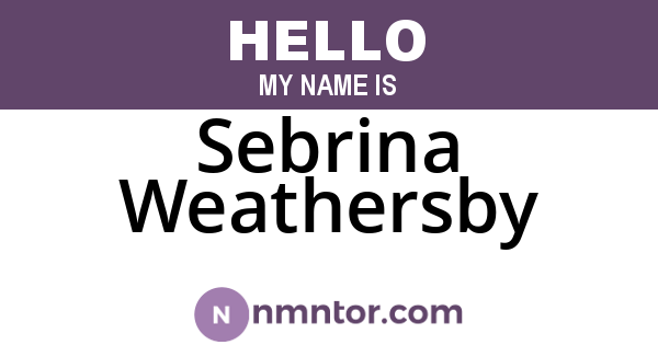 Sebrina Weathersby