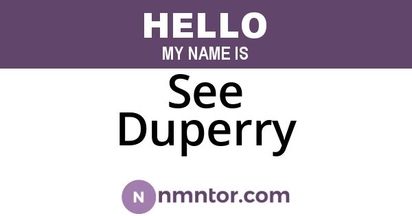 See Duperry