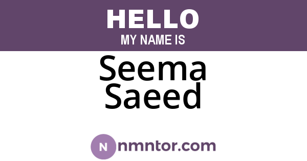 Seema Saeed
