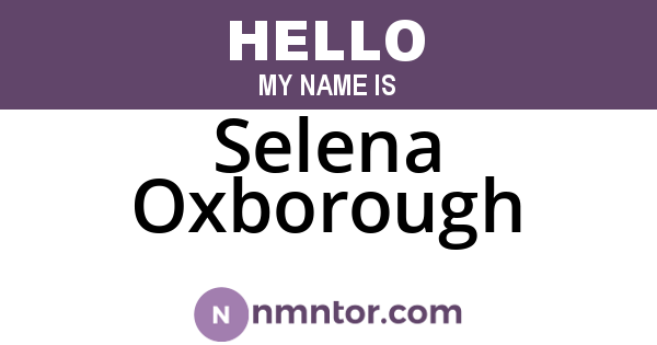 Selena Oxborough