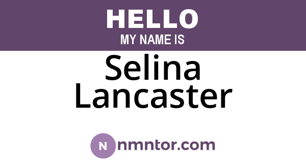 Selina Lancaster