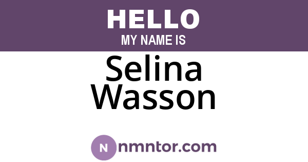 Selina Wasson