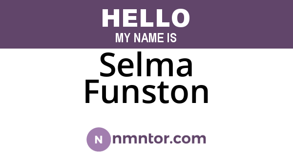 Selma Funston