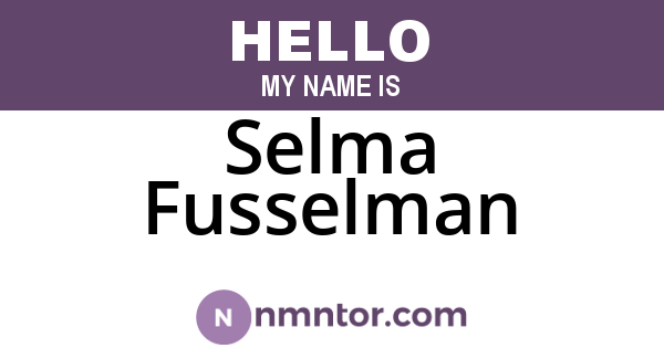 Selma Fusselman